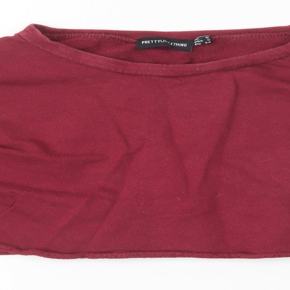 PRETTYLITTLETHING Womens Red   Pullover Jumper Size 6  - Cropped