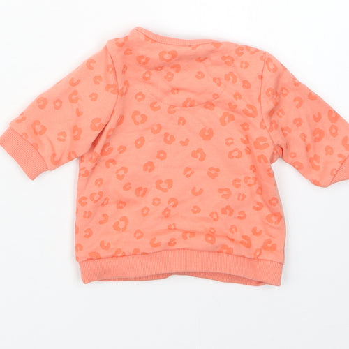 Disney Baby Girls Orange Geometric  Pullover Jumper Size 0-3 Months  - Minnie Mouse