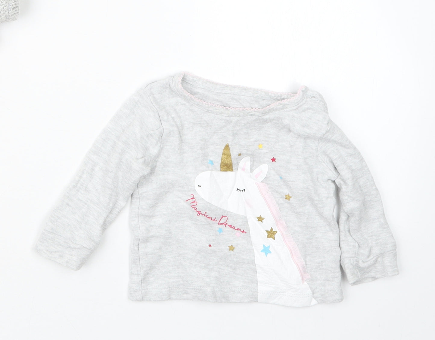 Primark Girls Grey   Basic T-Shirt Size 6-9 Months