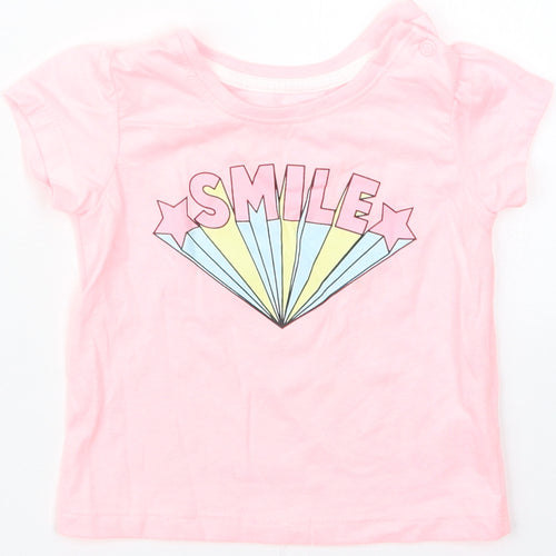 Primark Girls Pink   Basic T-Shirt Size 6-9 Months