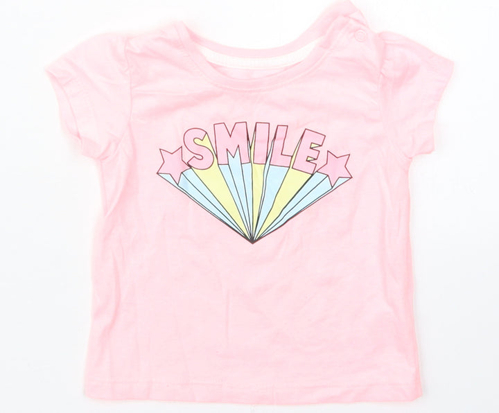 Primark Girls Pink   Basic T-Shirt Size 6-9 Months