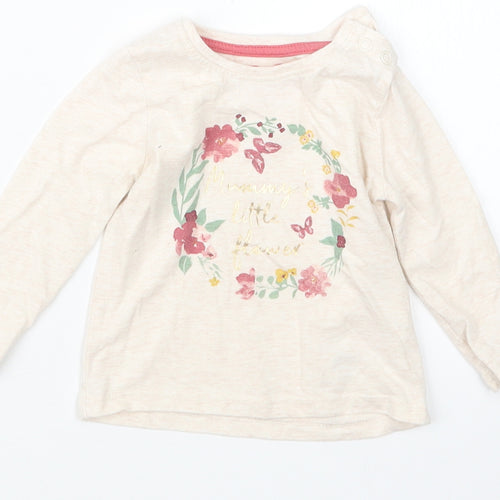 Primark Girls Beige   Basic T-Shirt Size 6-9 Months
