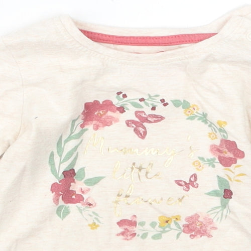 Primark Girls Beige   Basic T-Shirt Size 6-9 Months
