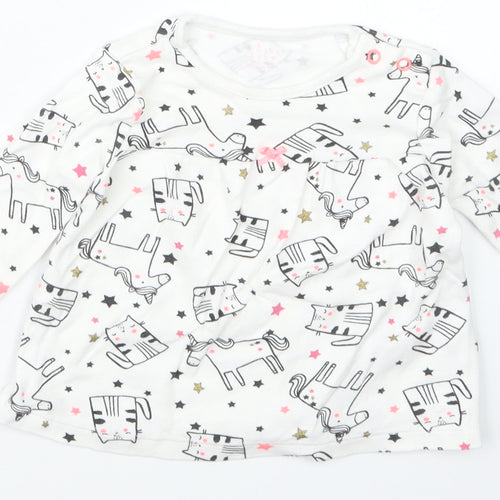 Primark Girls Black Geometric  Basic T-Shirt Size 3-6 Months