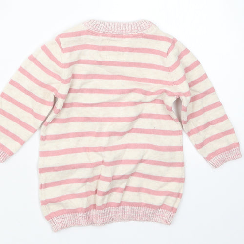 Primark Girls Pink Striped Knit Pullover Jumper Size 3-6 Months
