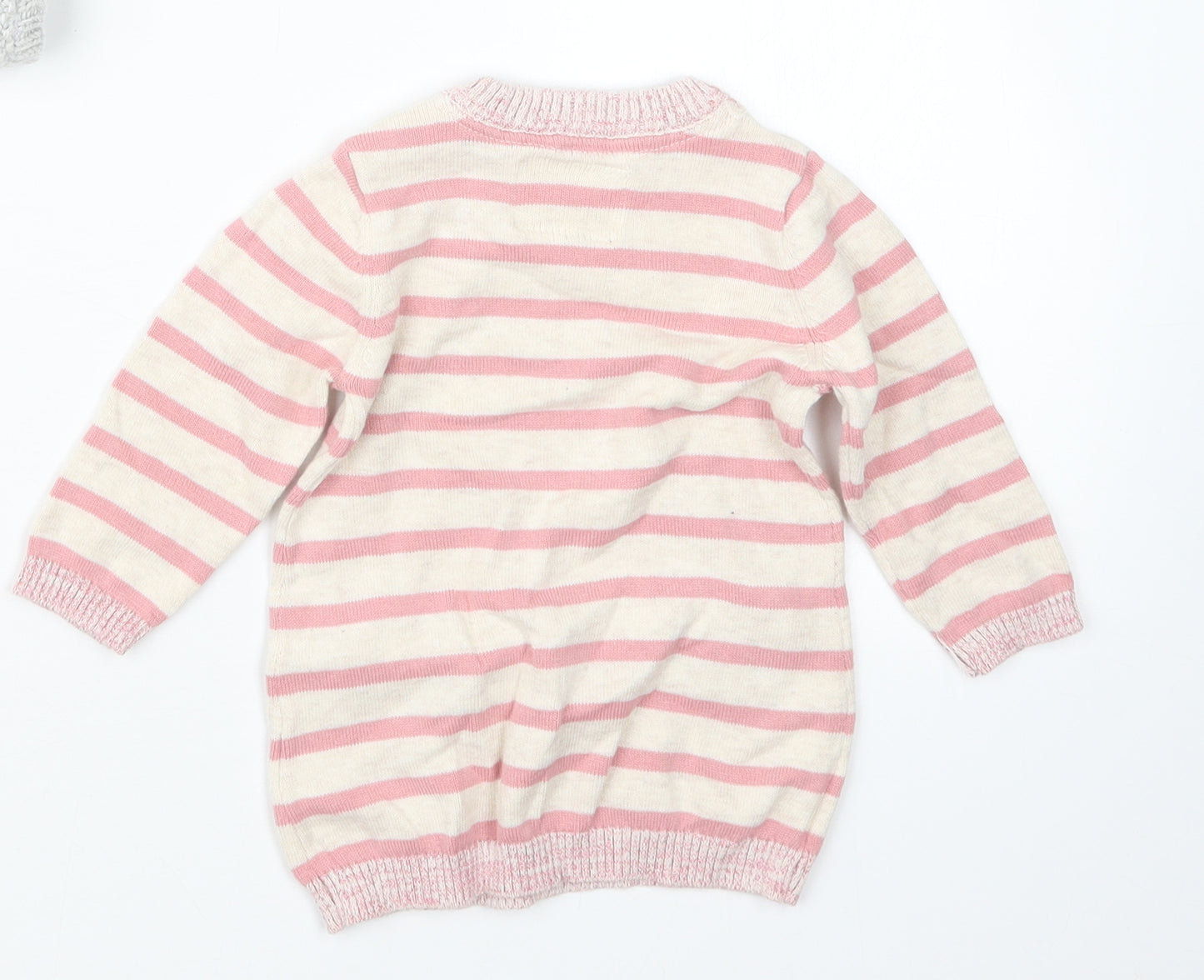 Primark Girls Pink Striped Knit Pullover Jumper Size 3-6 Months
