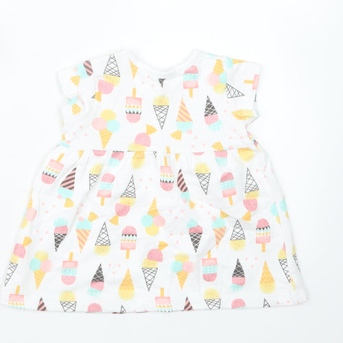Nutmeg Girls White Geometric  T-Shirt Dress  Size 3-6 Months