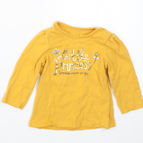 Nutmeg Girls Yellow   Basic T-Shirt Size 3-6 Months