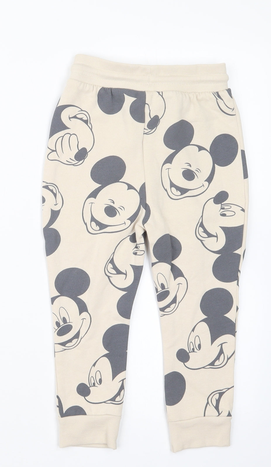 George Boys Beige Geometric  Jogger Trousers Size 2-3 Years - Mickey Mouse