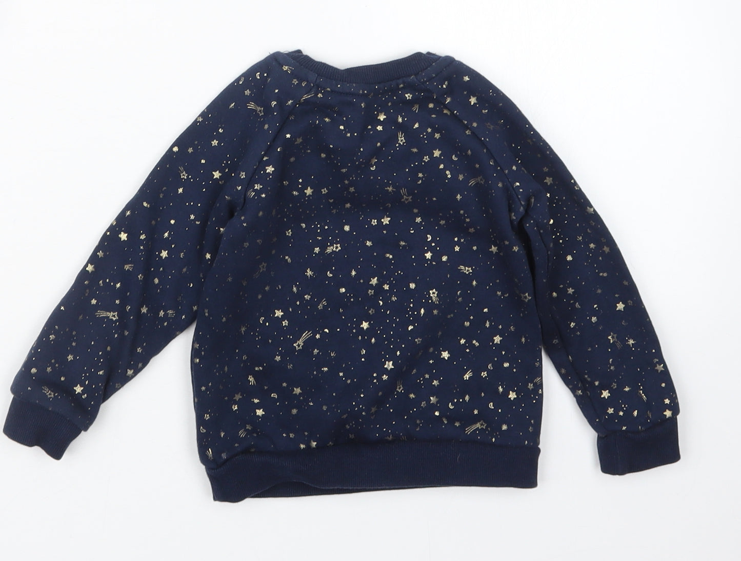 Primark Girls Blue Geometric  Pullover Jumper Size 12-18 Months