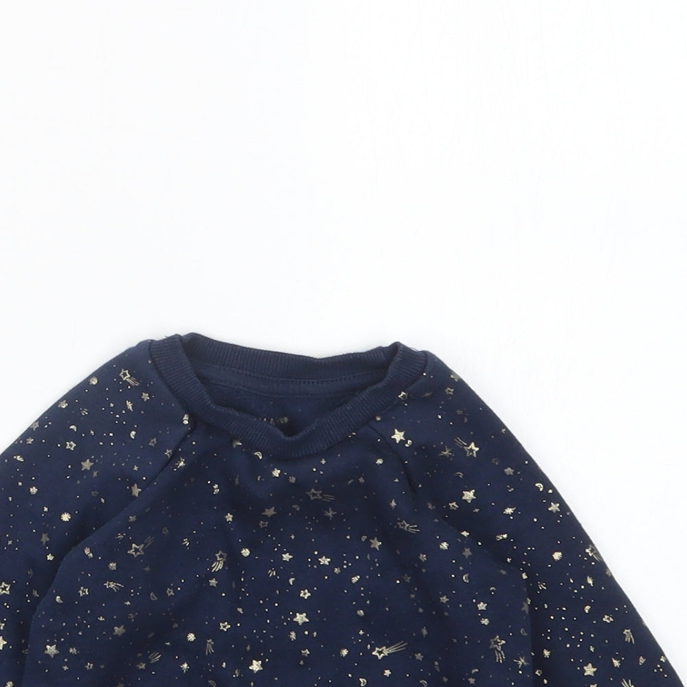 Primark Girls Blue Geometric  Pullover Jumper Size 12-18 Months
