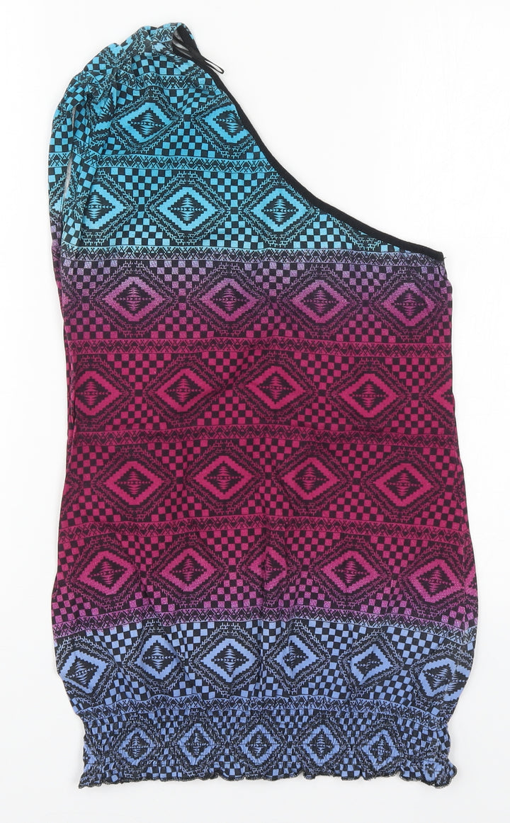 Denim Co Womens Multicoloured Geometric Basic T-Shirt Size 10