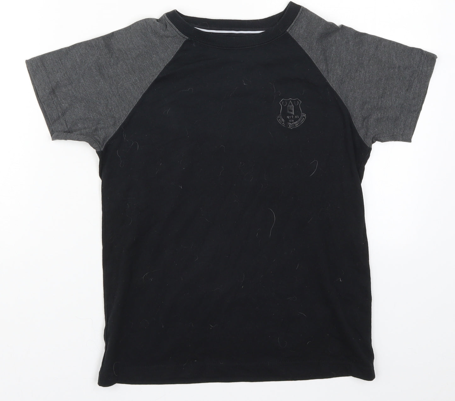 Preworn Boys Black   Basic T-Shirt Size 8-9 Years  - Everton