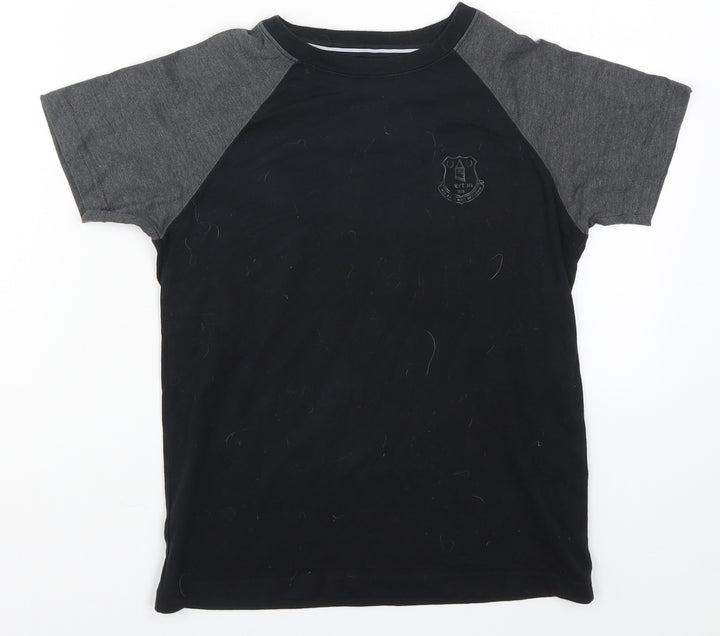 Preworn Boys Black   Basic T-Shirt Size 8-9 Years  - Everton