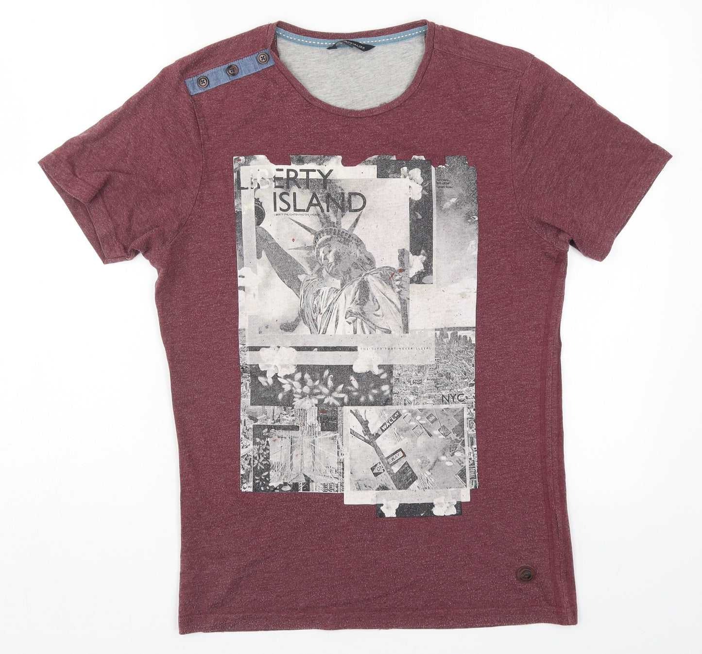 Industrialize Mens Red    T-Shirt Size XS  - Liberty Island