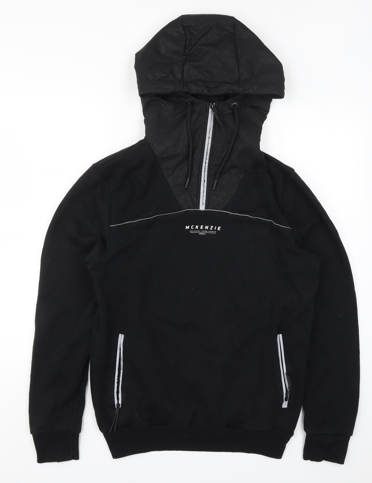 McKenzie Mens Black   Pullover Hoodie Size M
