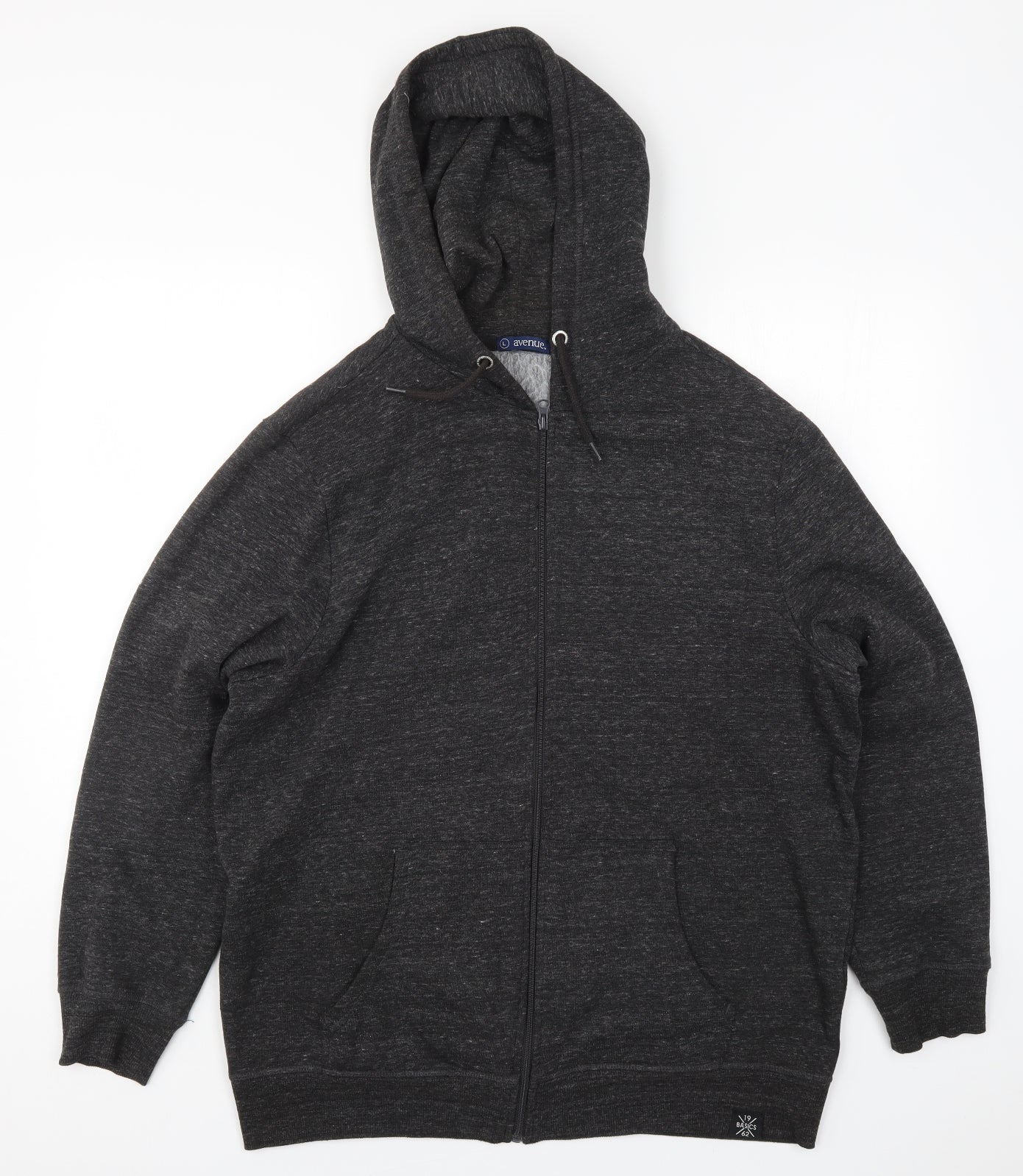 Avenue Mens Grey   Full Zip Hoodie Size L