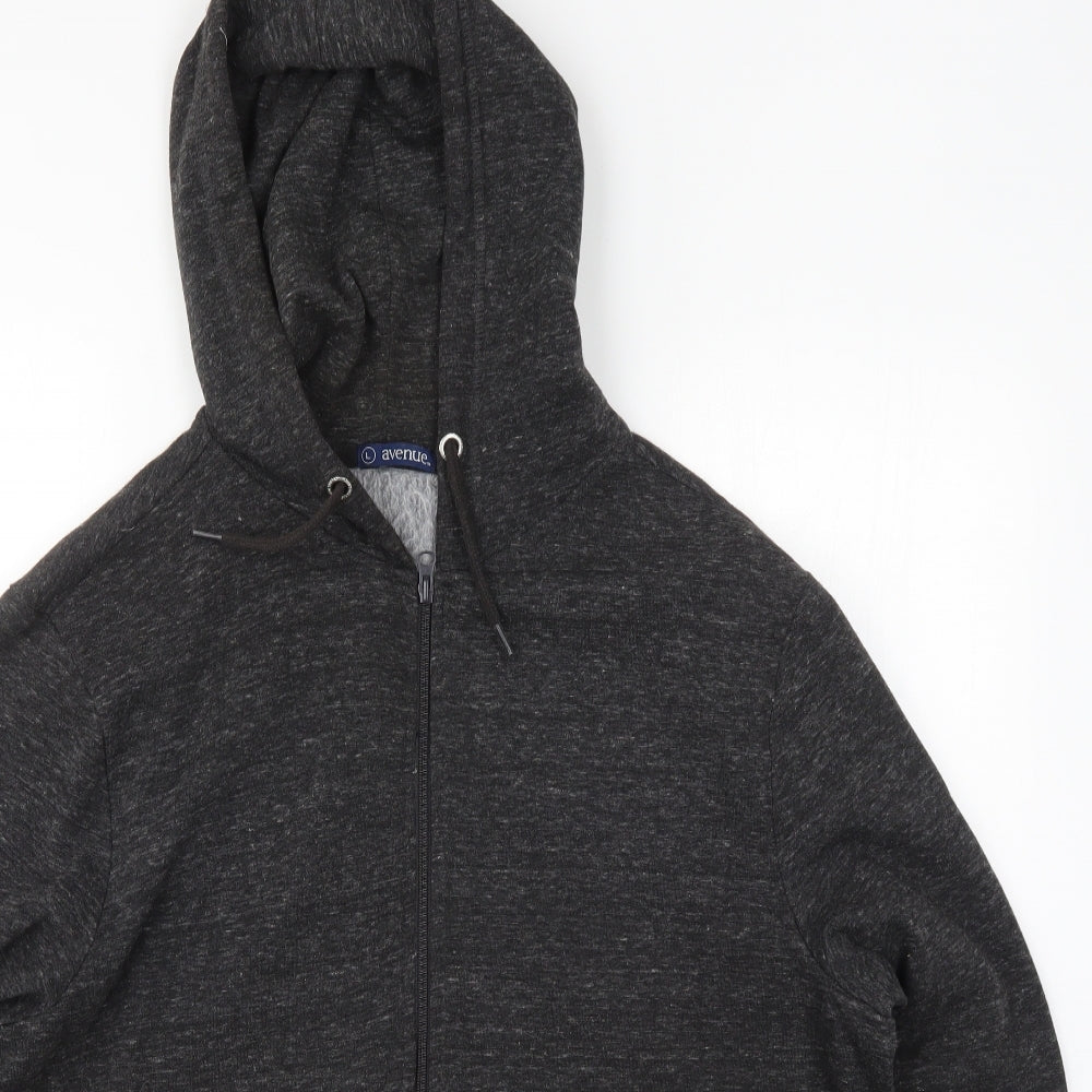 Avenue Mens Grey   Full Zip Hoodie Size L