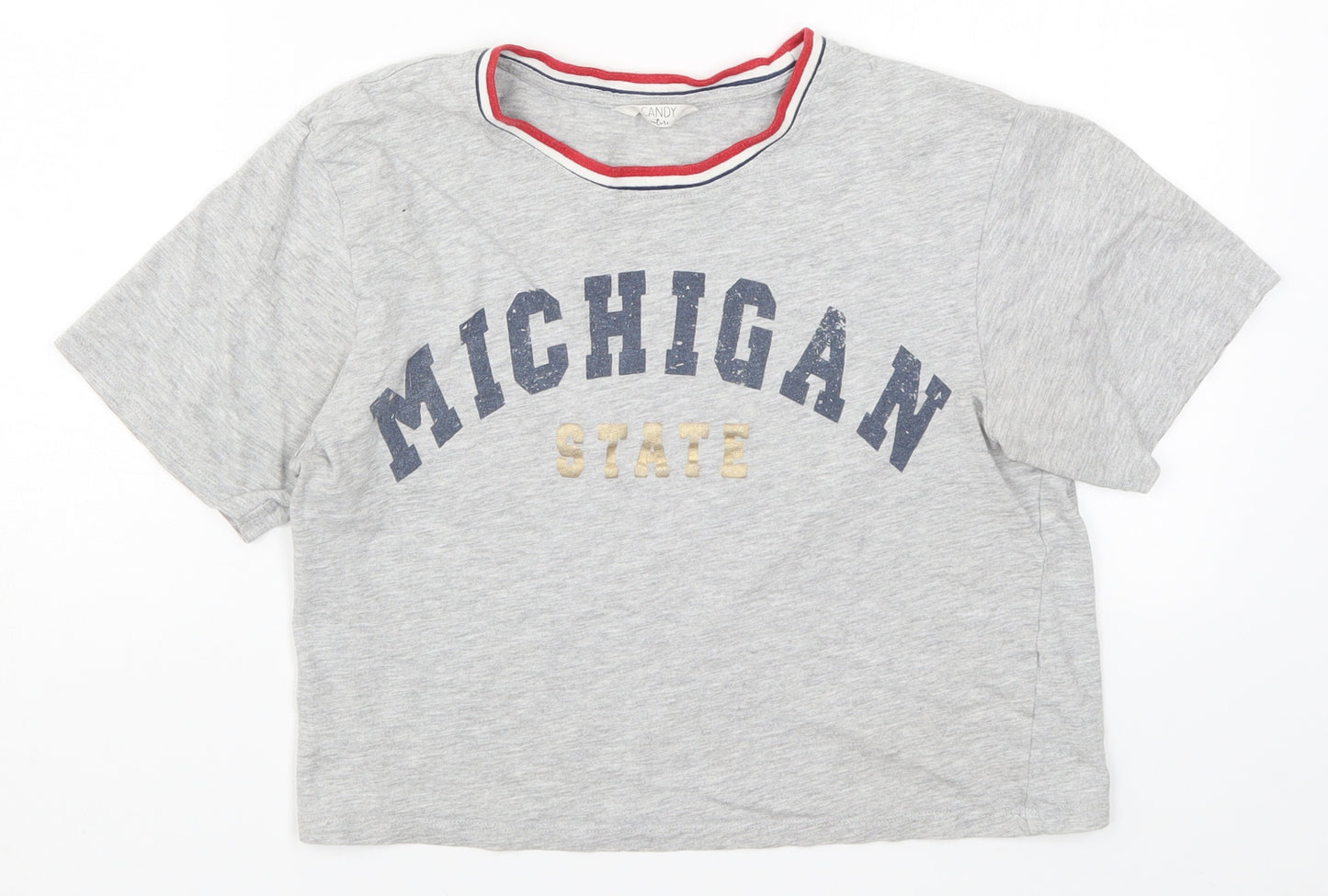 Candy Couture Girls Grey   Basic T-Shirt Size 15 Years  - Michigan