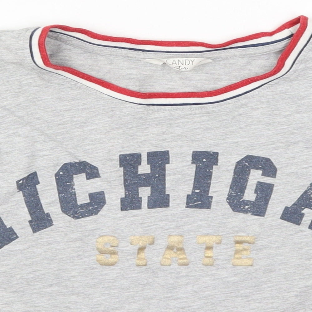 Candy Couture Girls Grey   Basic T-Shirt Size 15 Years  - Michigan