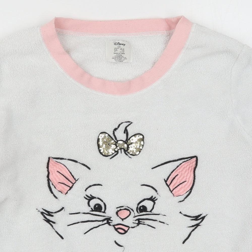Primark Womens White Solid  Top Pyjama Top Size 10  - Marie The Aristocats