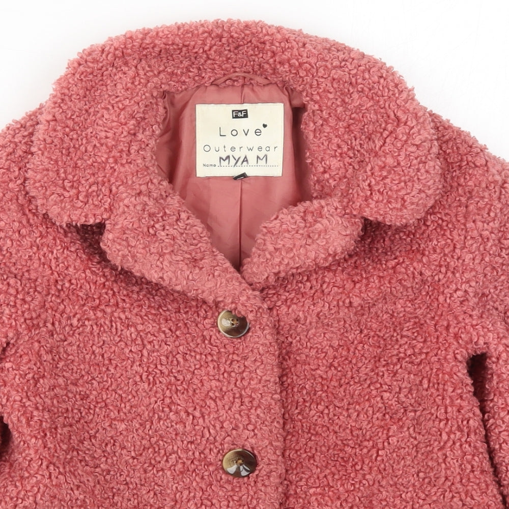 F&F Girls Pink   Basic Coat Coat Size 7-8 Years