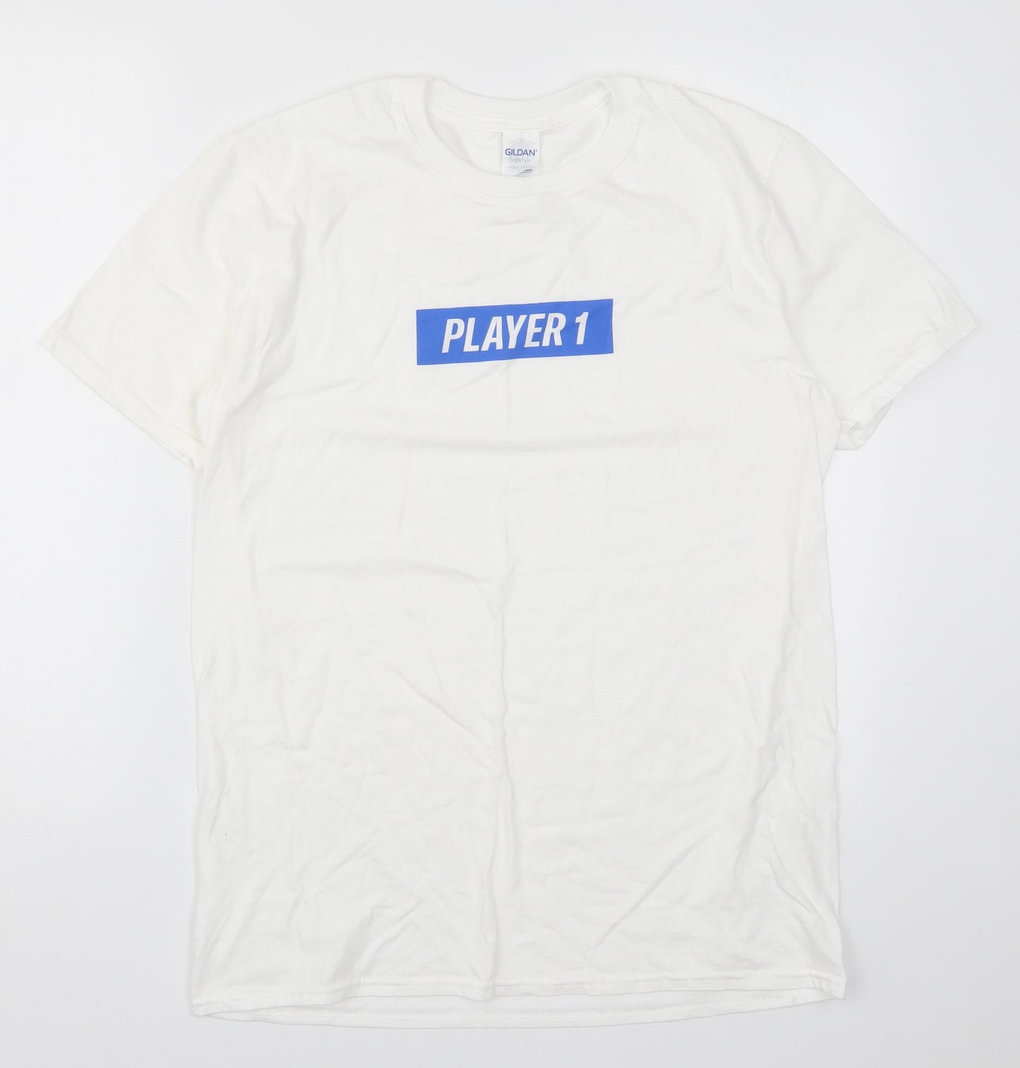 Gildan Mens White    T-Shirt Size M  - Player 1