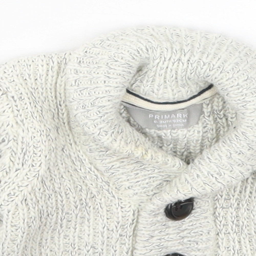 Primark Boys Grey  Knit Cardigan Jumper Size 0-3 Months