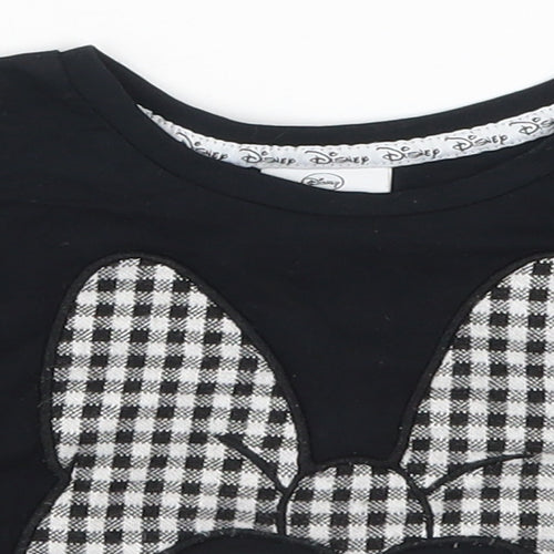 George Girls Black   Basic T-Shirt Size 4-5 Years  - Minnie Mouse
