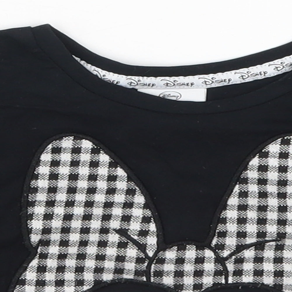 George Girls Black   Basic T-Shirt Size 4-5 Years  - Minnie Mouse