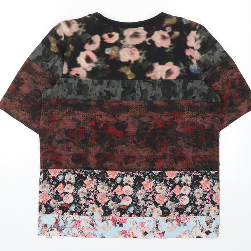 Topshop Womens Multicoloured Floral  Basic T-Shirt Size 8