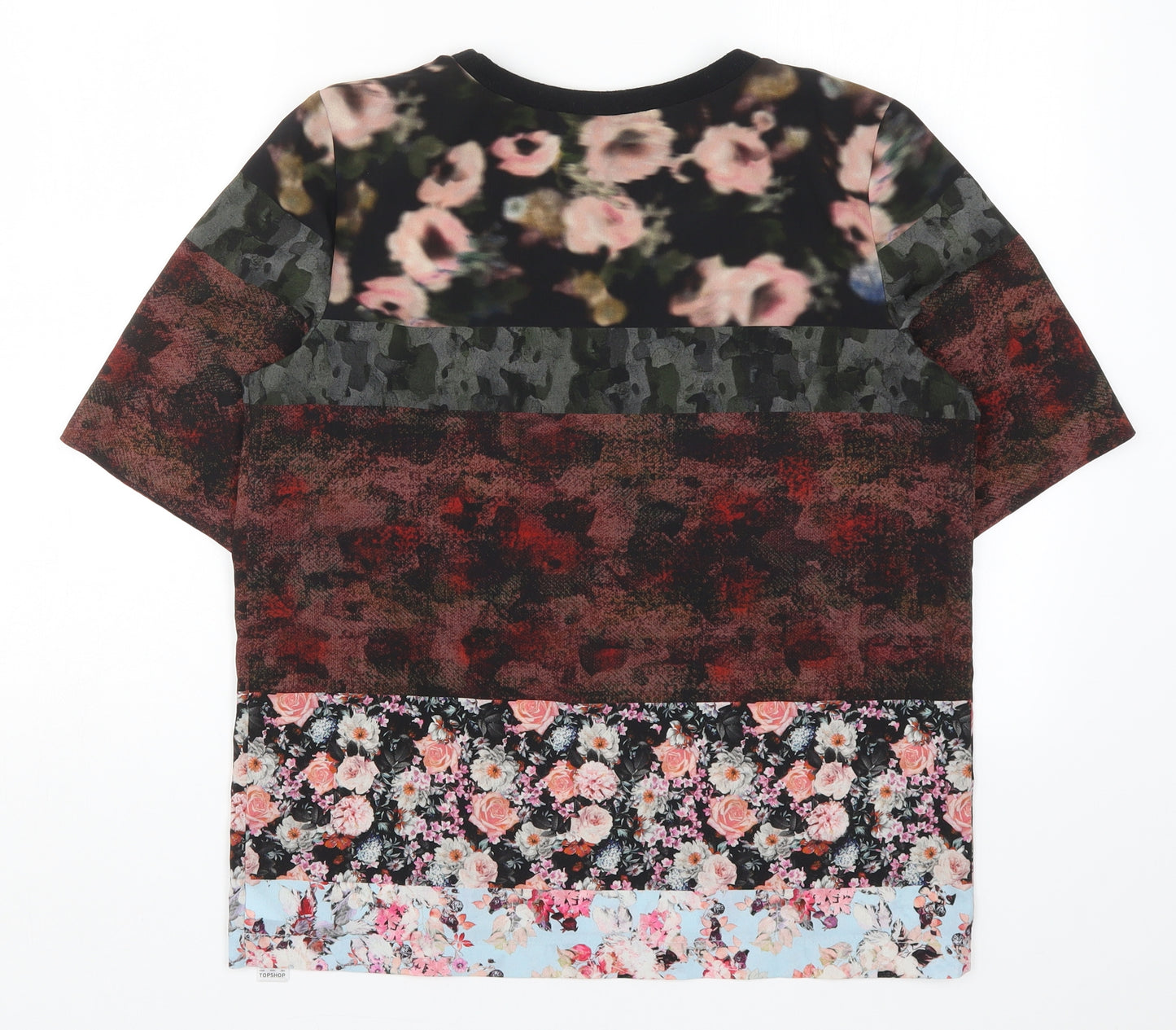 Topshop Womens Multicoloured Floral  Basic T-Shirt Size 8