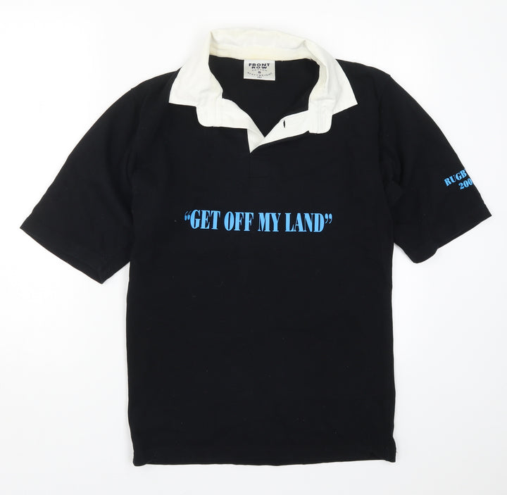 Front Row Mens Black Polo Size S - Get Off My Land Woody 7