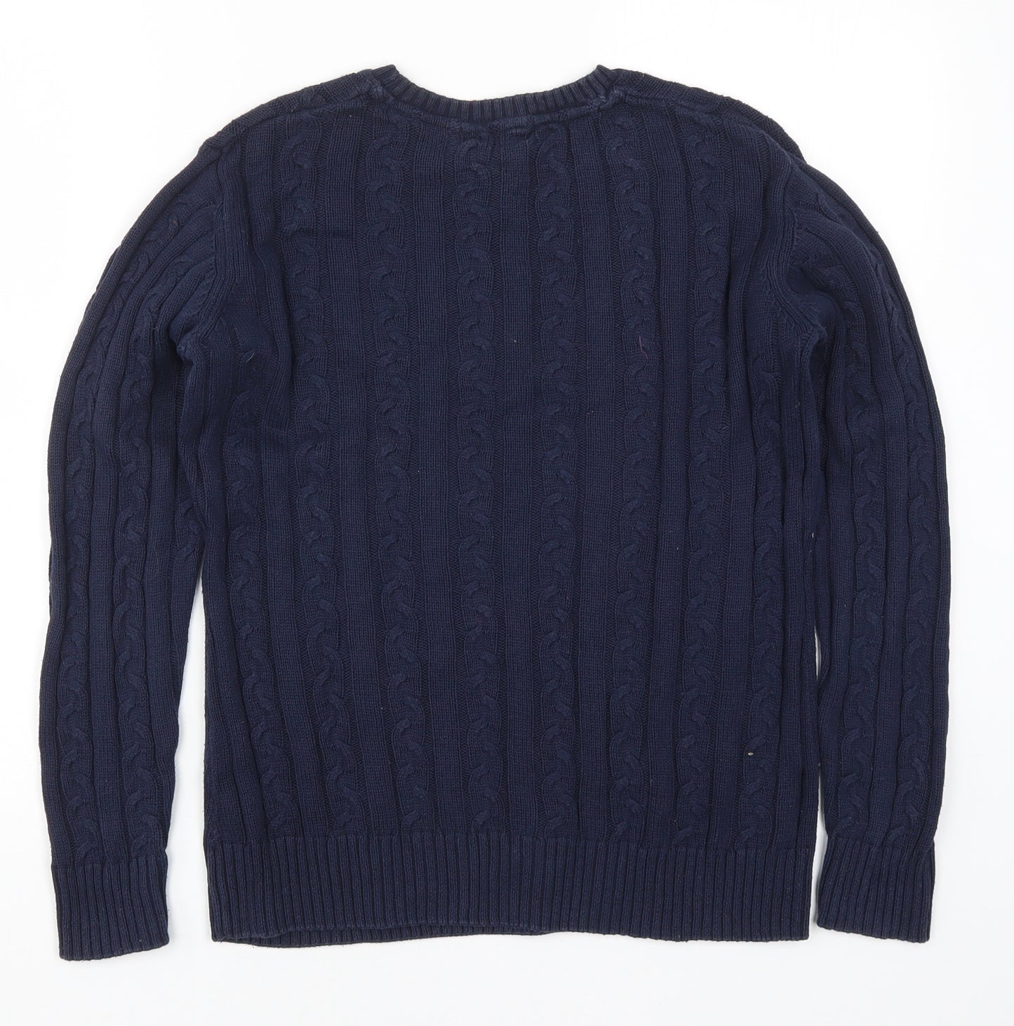 Crane Womens Blue  Knit Pullover Jumper Size 12  - Horse