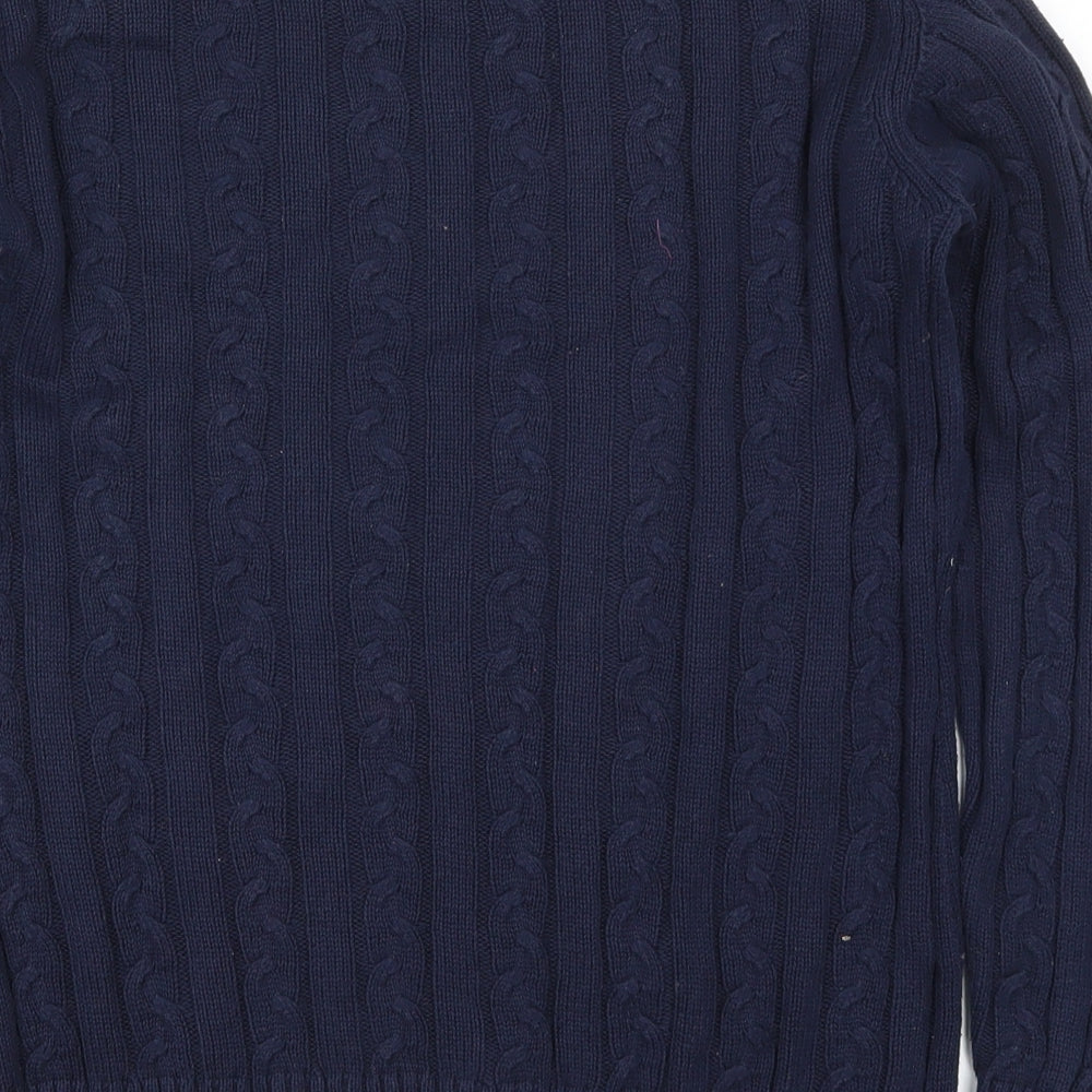 Crane Womens Blue  Knit Pullover Jumper Size 12  - Horse