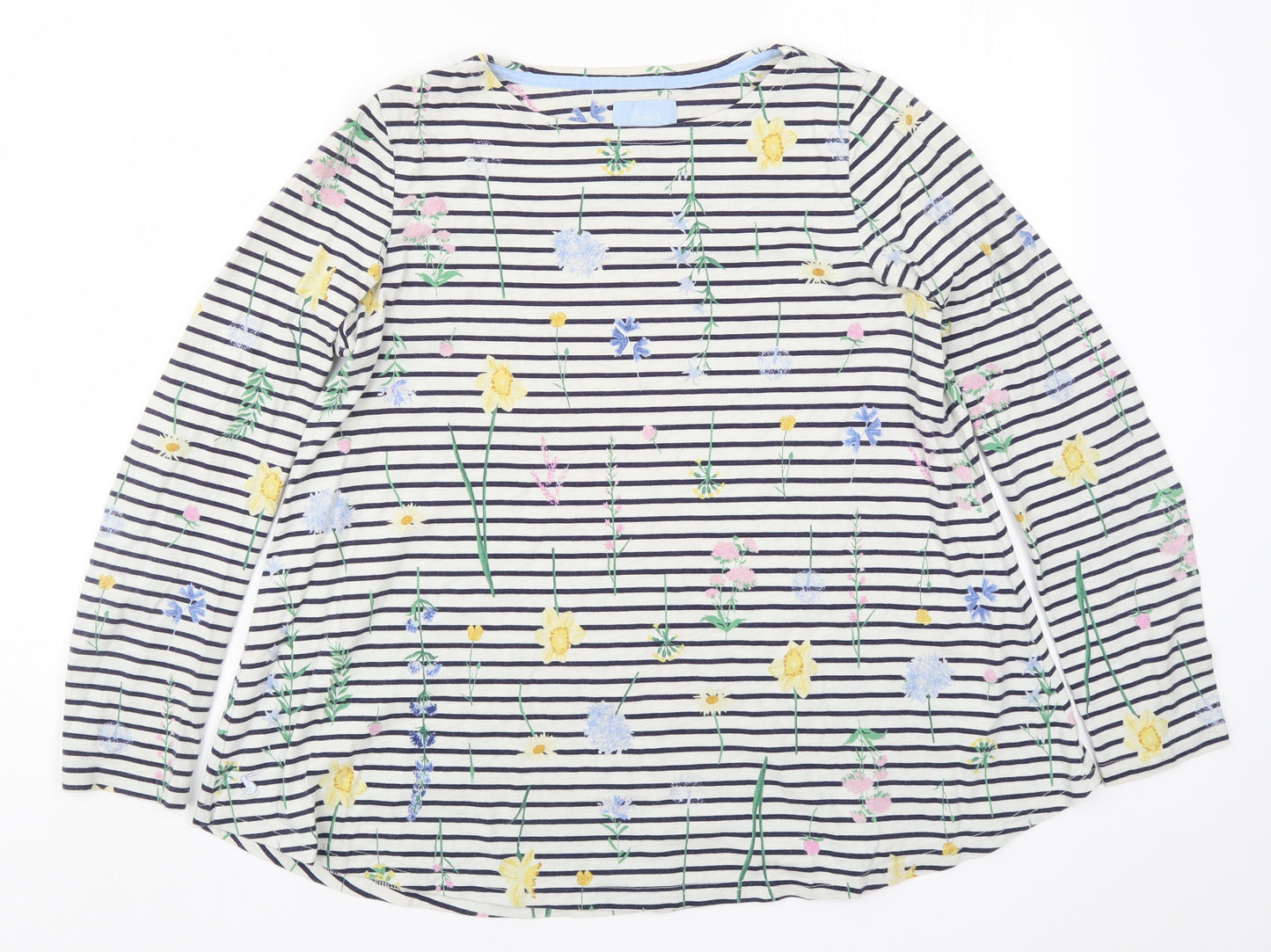 Joules Womens Multicoloured Striped  Basic T-Shirt Size 14  - Flowers
