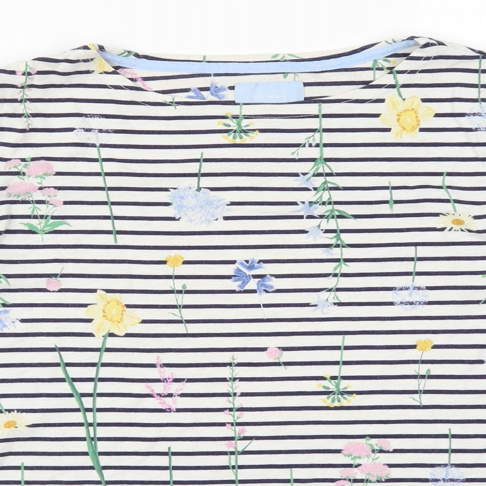 Joules Womens Multicoloured Striped  Basic T-Shirt Size 14  - Flowers