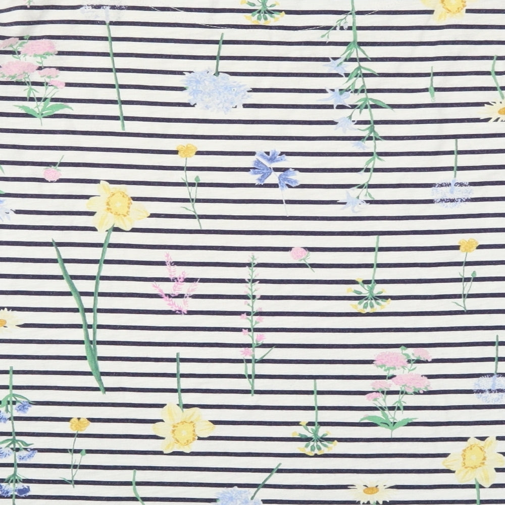 Joules Womens Multicoloured Striped  Basic T-Shirt Size 14  - Flowers