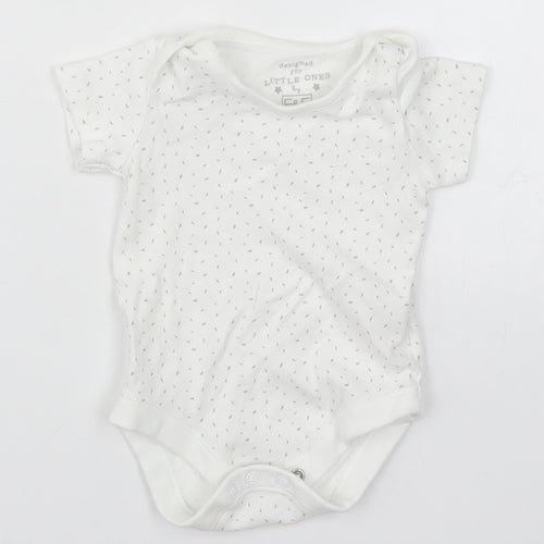 F&F Baby White   Babygrow One-Piece Size 3-6 Months  - Flecked