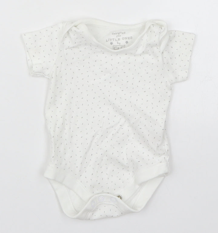 F&F Baby White   Babygrow One-Piece Size 3-6 Months  - Flecked