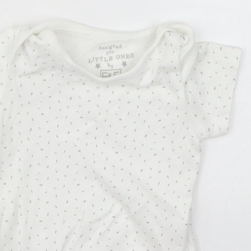 F&F Baby White   Babygrow One-Piece Size 3-6 Months  - Flecked