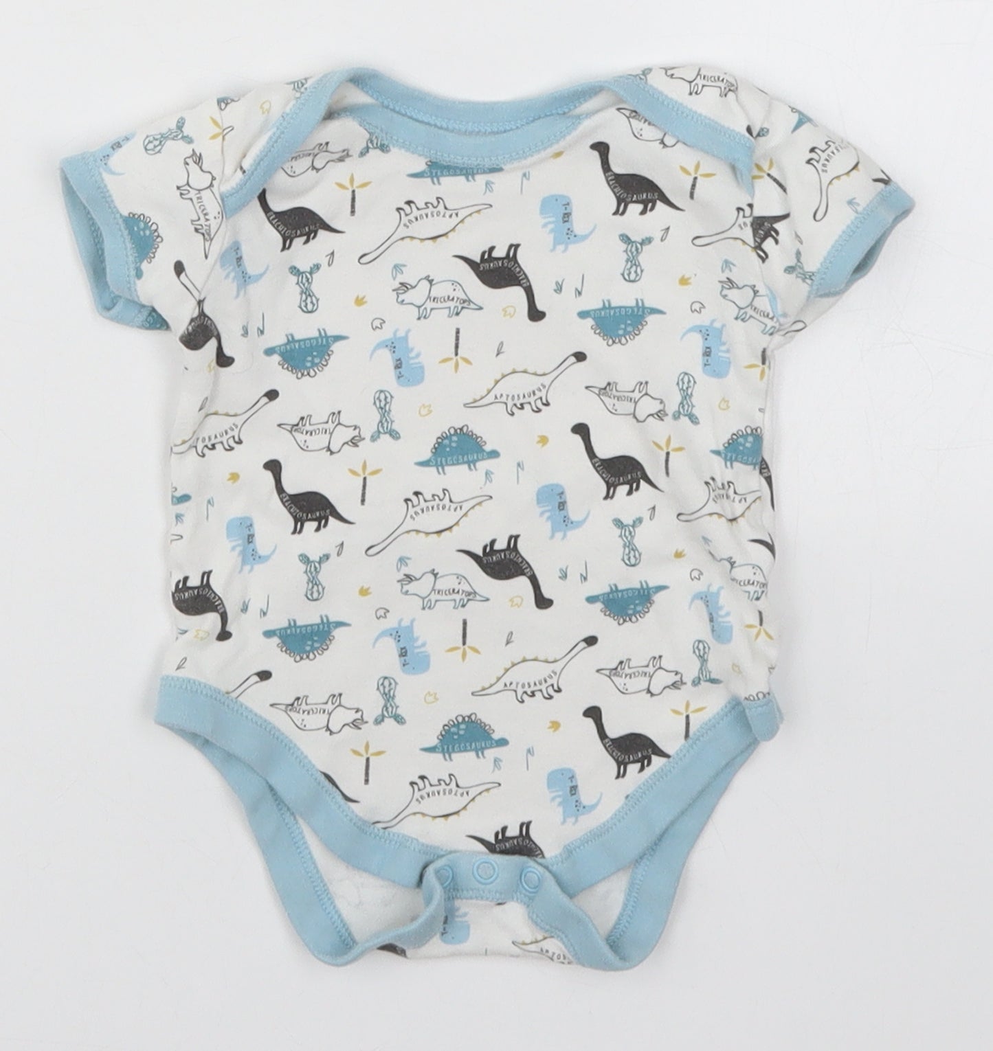 Matalan Baby White   Babygrow One-Piece Size 6-9 Months  - Dinosaurs