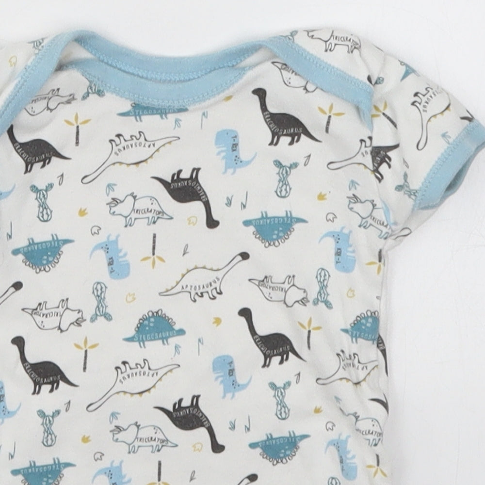 Matalan Baby White   Babygrow One-Piece Size 6-9 Months  - Dinosaurs