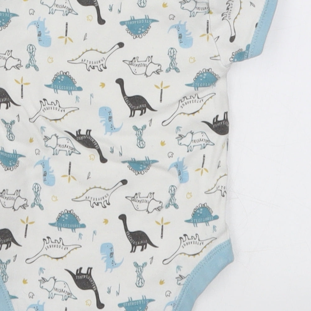 Matalan Baby White   Babygrow One-Piece Size 6-9 Months  - Dinosaurs