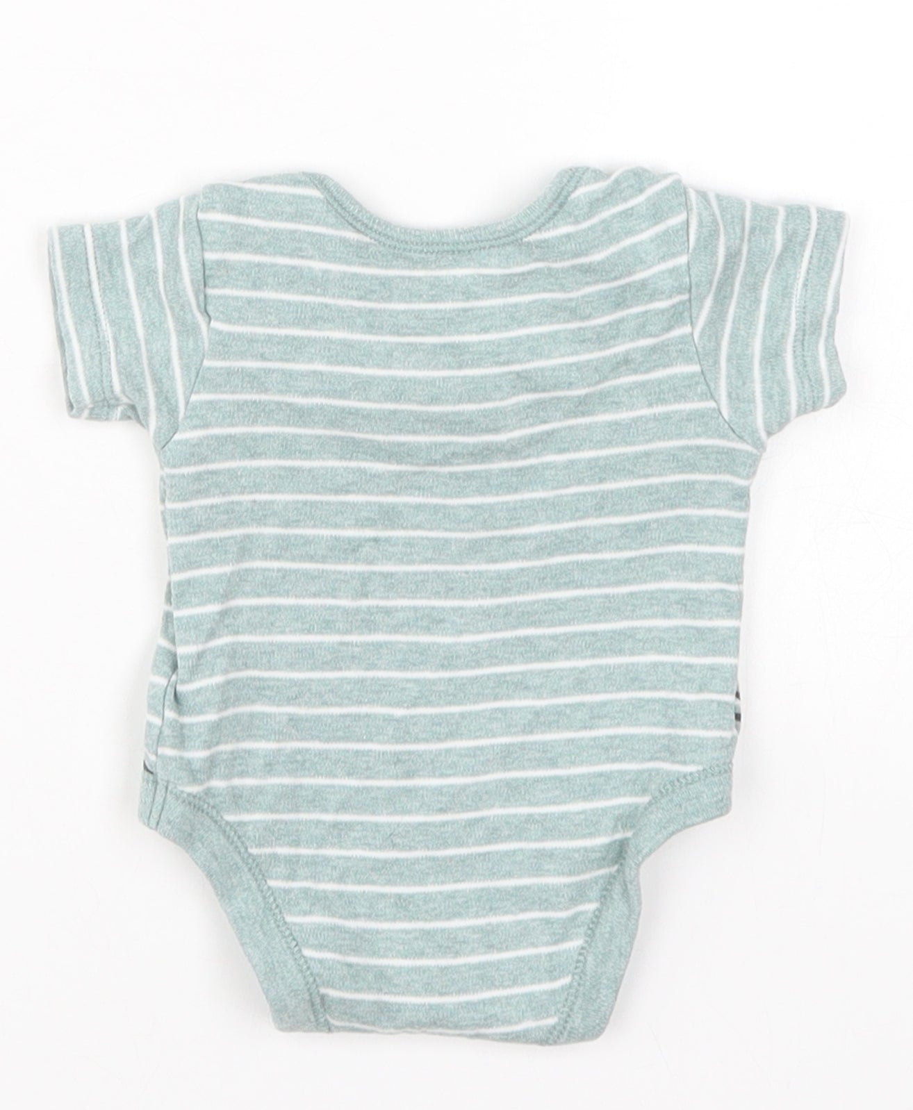 George Boys Green Striped  Babygrow One-Piece Size 0-3 Months  - Here Comes Trouble Chip and Dale