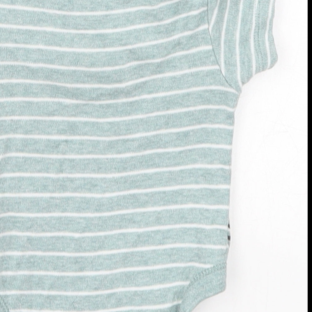 George Boys Green Striped  Babygrow One-Piece Size 0-3 Months  - Here Comes Trouble Chip and Dale