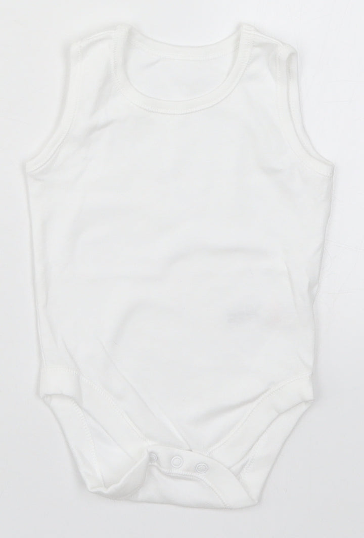 Nutmeg Baby White   Babygrow One-Piece Size 6-9 Months