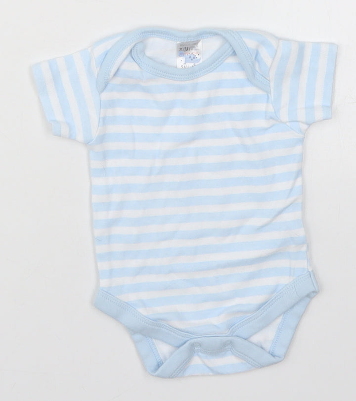 B&M Boys Blue Striped Babygrow One-Piece Size 3-6 Months
