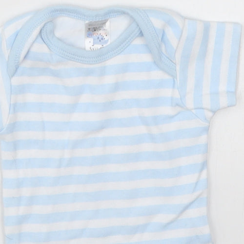 B&M Boys Blue Striped  Babygrow One-Piece Size 3-6 Months