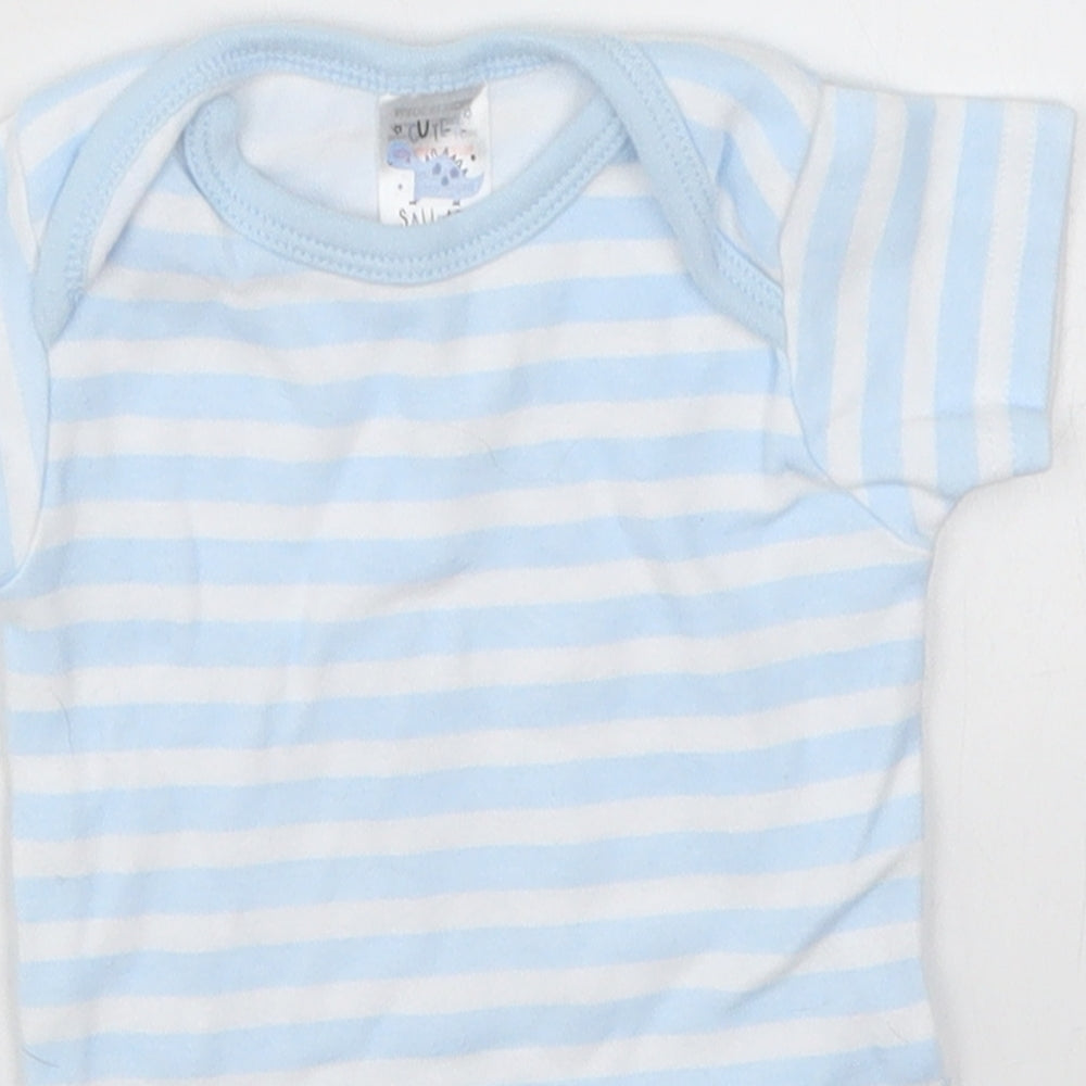 B&M Boys Blue Striped  Babygrow One-Piece Size 3-6 Months